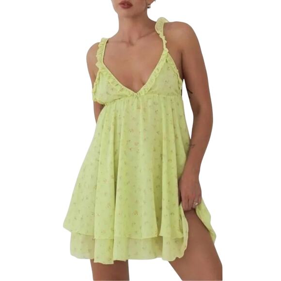 NWT $120 RUMORED Secret Garden mini slip dress / Spring Affair L - Picture 1 of 7